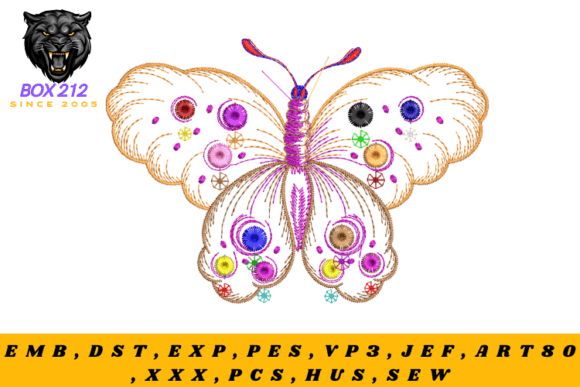 Download Beautiful Butterfly Digital Embroidery - Digital embroidery Collection