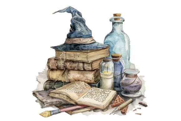 Download Vintage Magical Still Life. Watercolor - Still life Collection