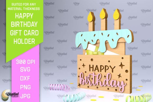 Download Birthday Gift Card Holder Laser Cut - Birthday gift Collection